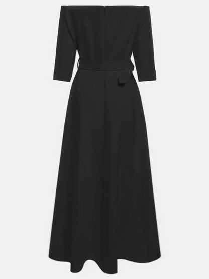 Cocolii robe longue de soirée pour mariage ceinture élégant style tailleur audrey hepburn vintage bal de promo cérémonie