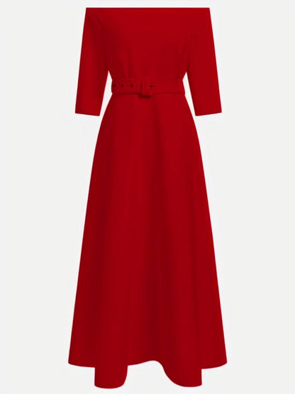 Cocolii robe longue de soirée pour mariage ceinture élégant style tailleur audrey hepburn vintage bal de promo cérémonie