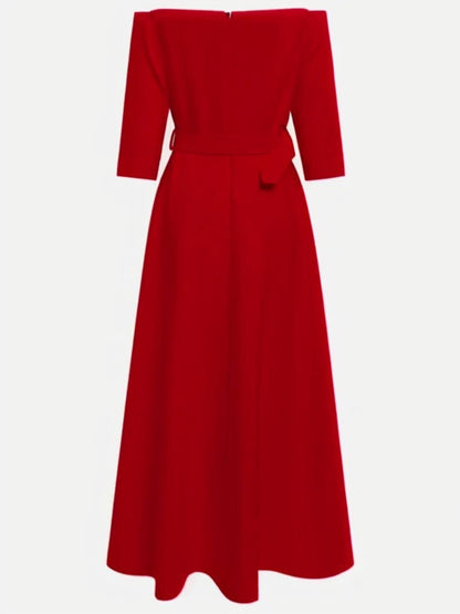 Cocolii robe longue de soirée pour mariage ceinture élégant style tailleur audrey hepburn vintage bal de promo cérémonie