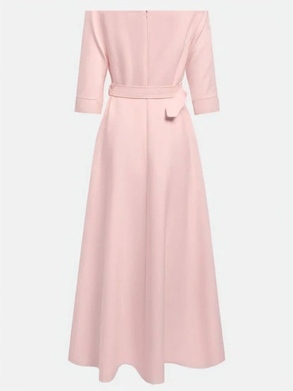 Cocolii robe longue de soirée pour mariage ceinture élégant style tailleur audrey hepburn vintage bal de promo cérémonie