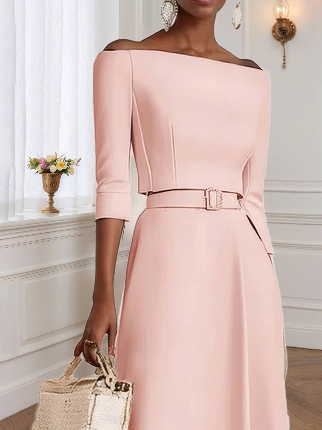 Cocolii robe longue de soirée pour mariage ceinture élégant style tailleur audrey hepburn vintage bal de promo cérémonie