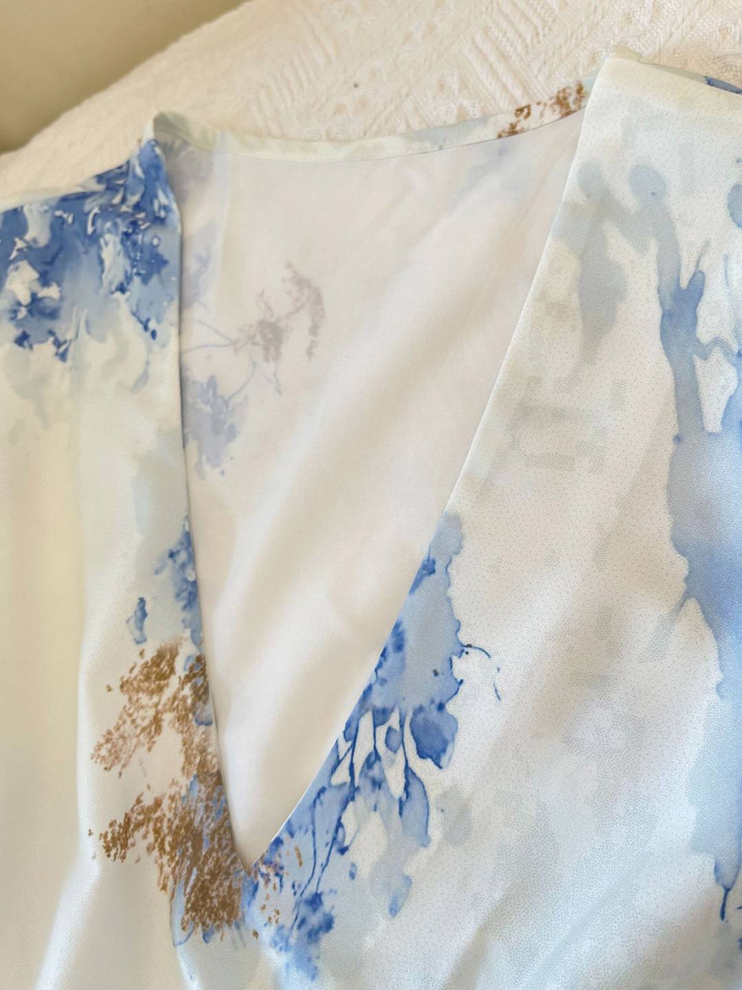 Cocolii robe longue en mousseline imprimé à fleurie v-cou manches évasées manches longues femme vintage bohème