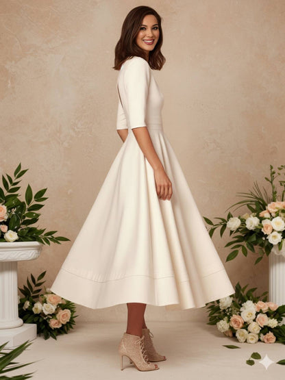 Cocolii longue robe de cérémonie femme robe trapèze v-cou élégant vintage fete cocktail de anniversaire