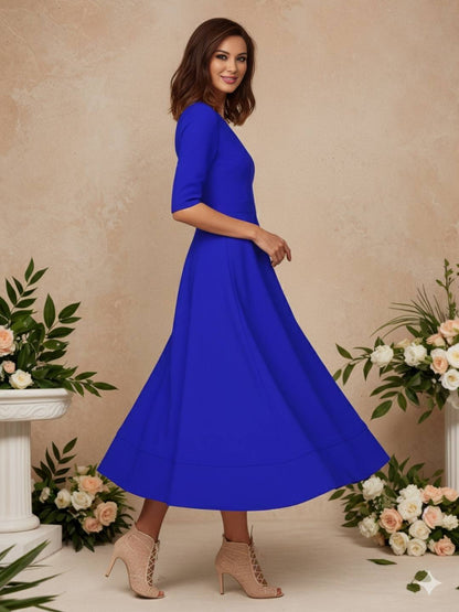 Cocolii longue robe de cérémonie femme robe trapèze v-cou élégant vintage fete cocktail de anniversaire