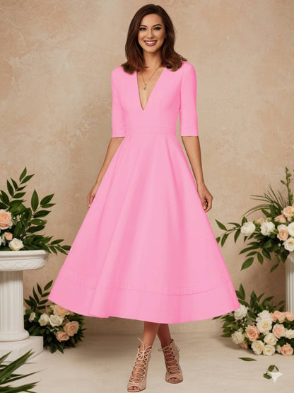 Cocolii longue robe de cérémonie femme robe trapèze v-cou élégant vintage fete cocktail de anniversaire