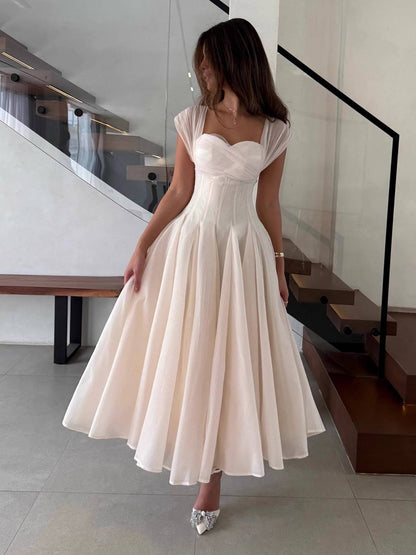 Cocolii longue robe de soirée pour mariage robe patineuse cross tulle col bateau sans manches élégant cérémonie anniversaire