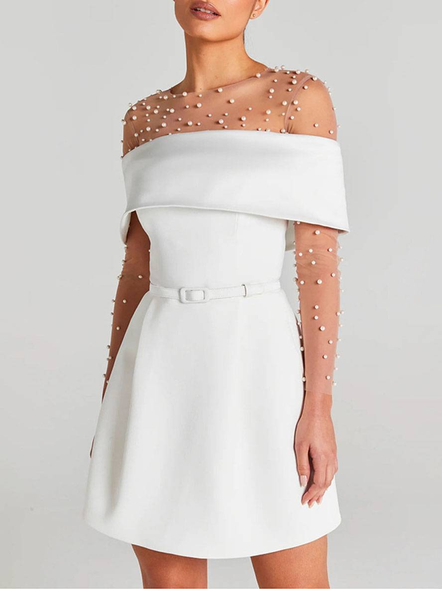 Cocolii robe patineuse moulante col bateau ceinture sans manches femme élégant décontracté de cocktail de fete