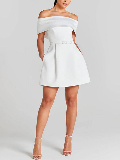 Cocolii robe patineuse moulante col bateau ceinture sans manches femme élégant décontracté de cocktail de fete