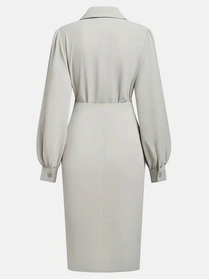 Cocolii robe courte découpes moulante fendu le côté v-cou manches longues casual élégant pour le bureau et les soirées cérémonie