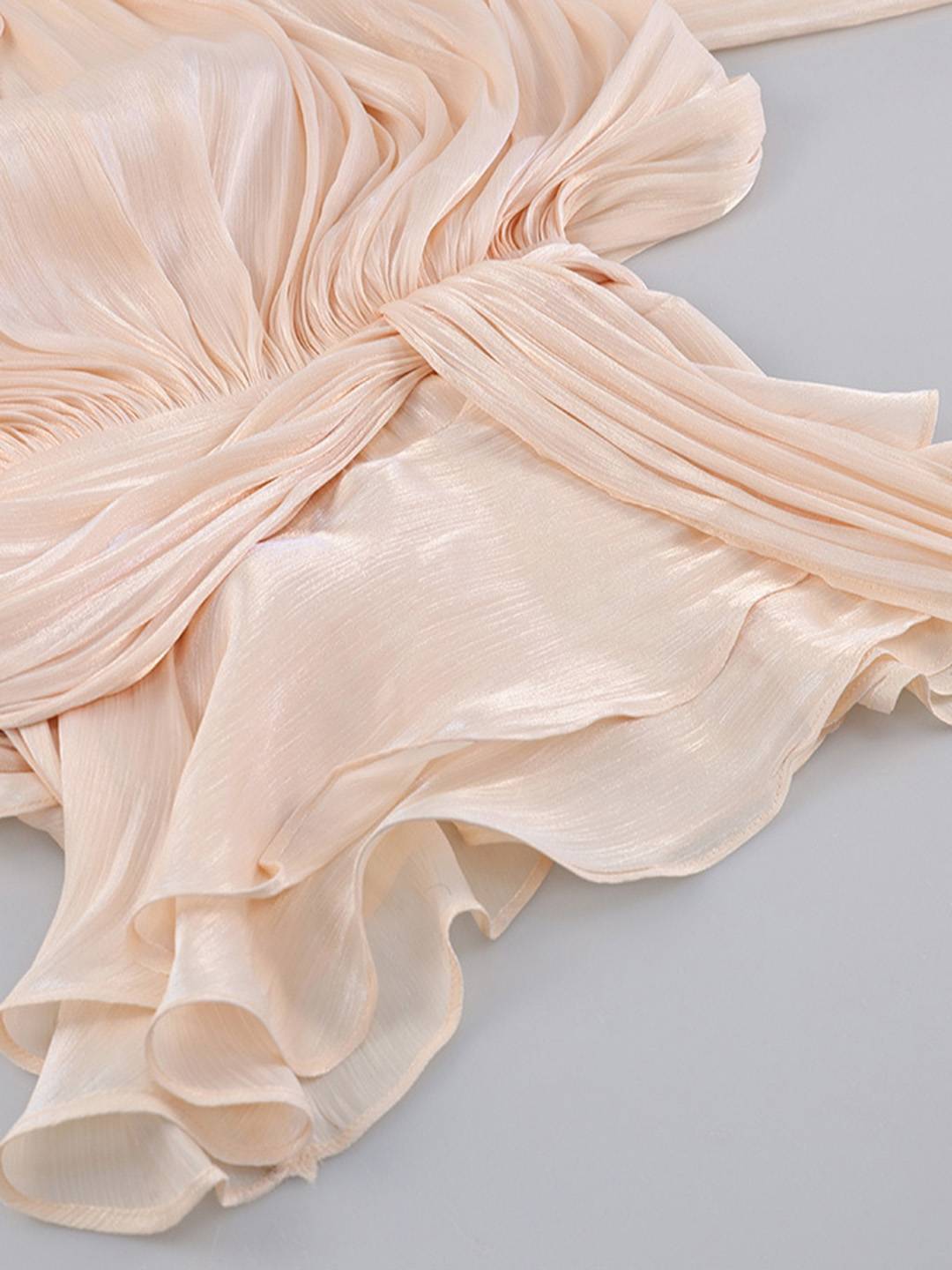 Cocolii ensemble robe courte tulle à volantée manches bouffantes manches longues femme élégant décontracté de cocktail