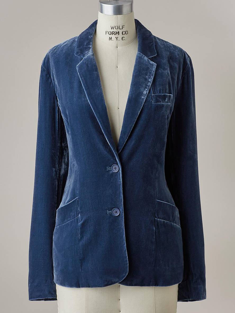 Cocolii blazer velours vintage boutonnage poches col revers femme casual décontracté veste