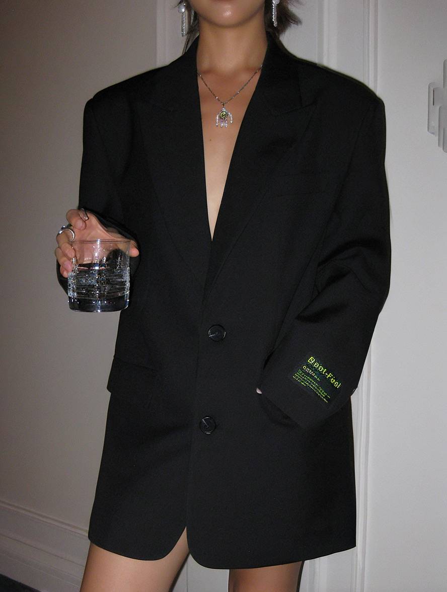 Cocolii blazer unicolore boutonnage poches manches longues femme élégant vintage décontracté veste