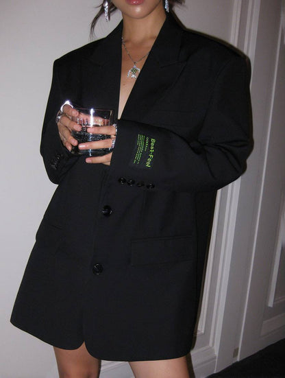 Cocolii blazer unicolore boutonnage poches manches longues femme élégant vintage décontracté veste