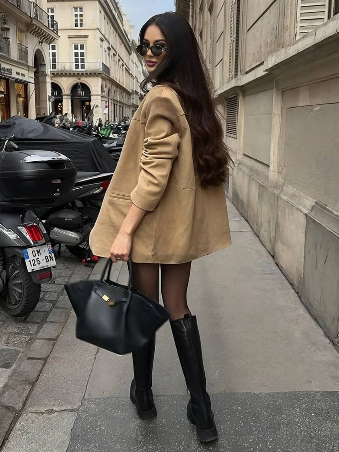 Cocolii blazer en suedine boutonnage poches col revers manches longues femme élégant vintage décontracté blouson