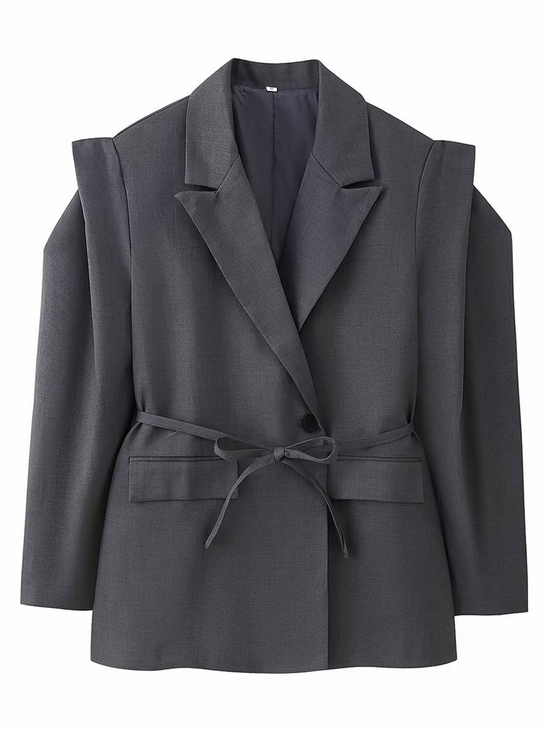 Cocolii blazer femme tendance à épaules dénudées veste ceinturée manches longues chic pour bureau soirée cocktail