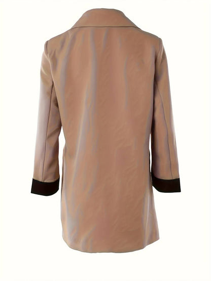 Cocolii blazer de bureau femme double boutonnage poches col revers manches longues femme élégant décontracté veste