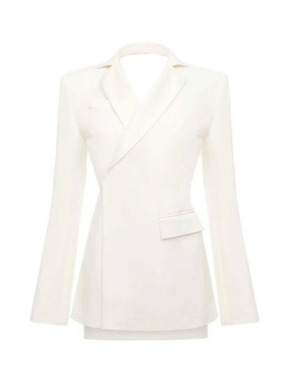 Cocolii veste blazer femme découpes boutons poches v-cou manches longues femme élégant décontracté vintage pour bureau