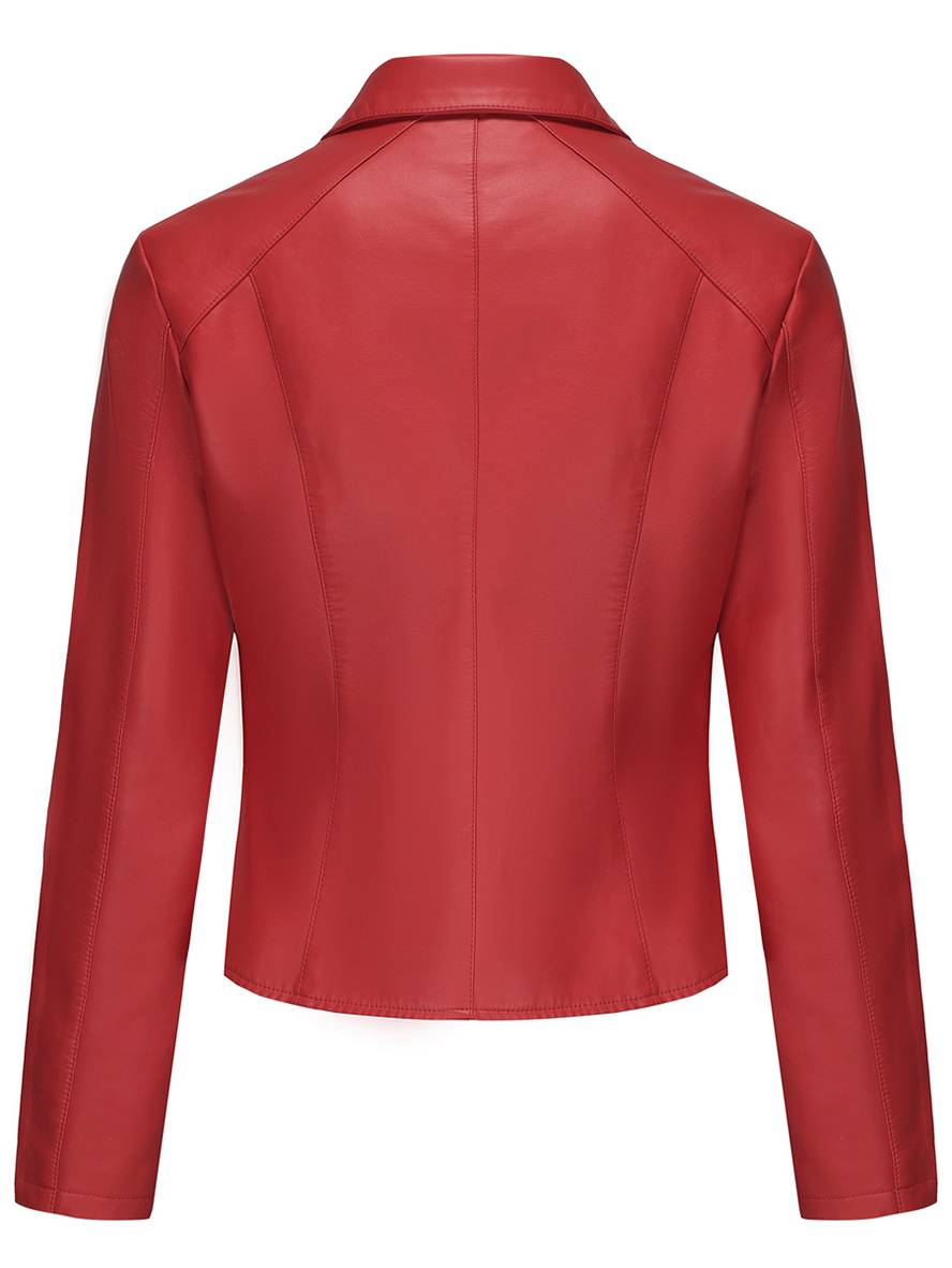 Cocolii court perfecto vestes simili cuir boutonnage rivet col revers manches longues femme décontracté mode veste automne
