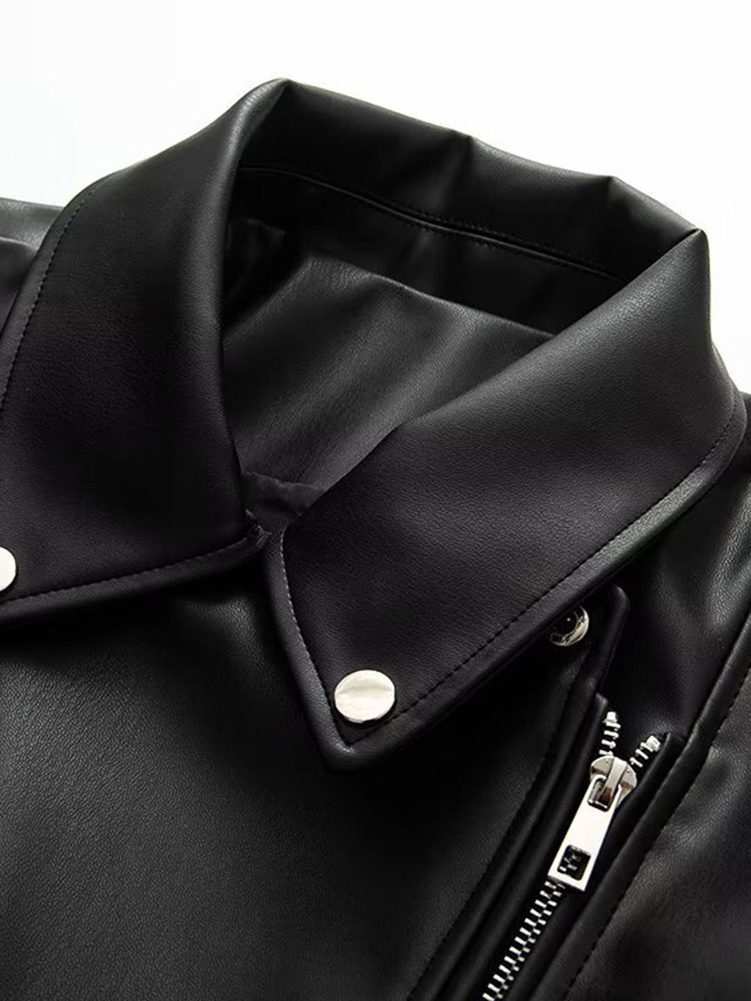 Cocolii perfecto veste femme simili cuir fermeture éclair poches ceinture col revers décontracté blouson motard