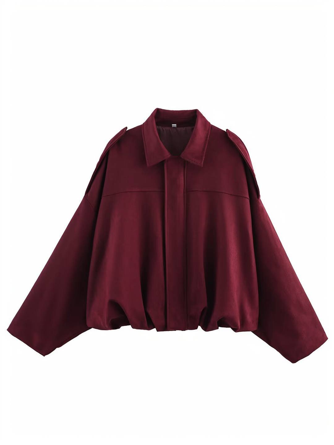 Cocolii blouson en suédine pour femme manches chauve souris style boyfriend décontracté automne veste style vintage