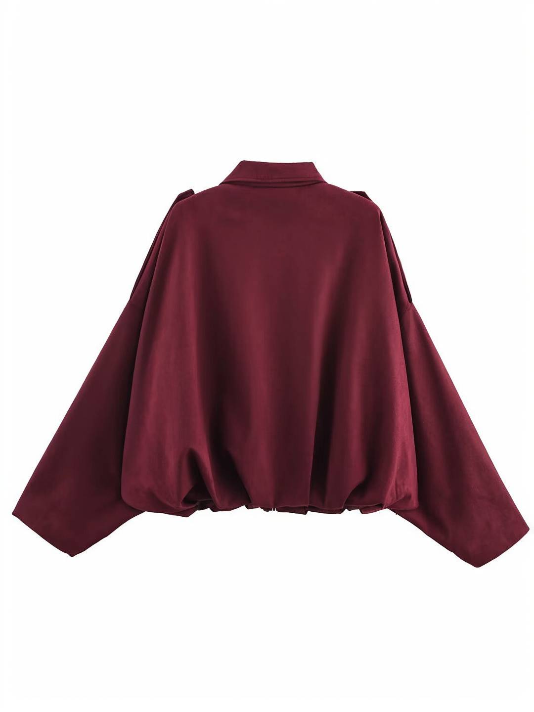 Cocolii blouson en suédine pour femme manches chauve souris style boyfriend décontracté automne veste style vintage