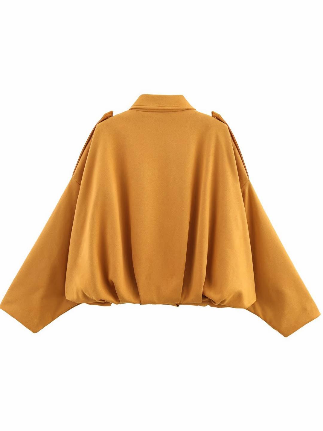 Cocolii blouson en suédine pour femme manches chauve souris style boyfriend décontracté automne veste style vintage