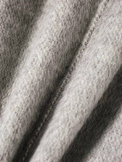 Cocolii mi-longue manteau en laine double boutonnage poches polo col manches longues femme élégant veste caban