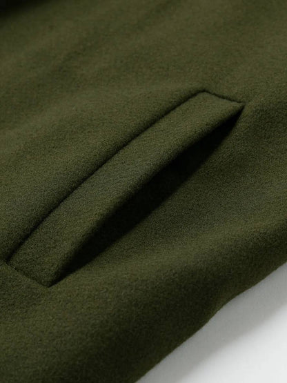 Cocolii manteau en laine unicolore boutonnage col montant manches longues femme casual mode vintage