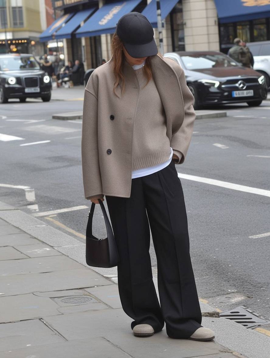 Cocolii court manteau en laine double boutonnage v-cou col montant manches longues femme élégant vintage décontracté veste