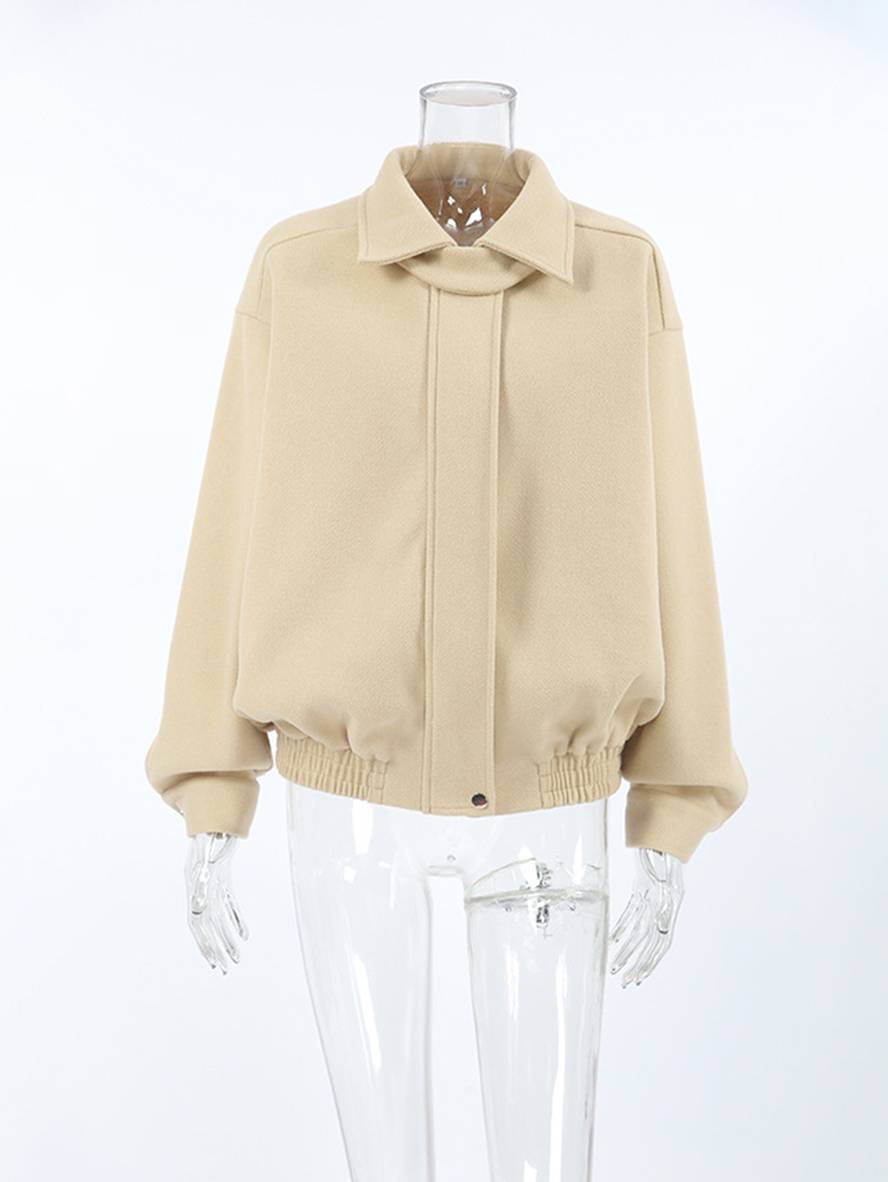 Cocolii manteau boutons col revers épaule tombante femme élégant décontracté oversized automne veste