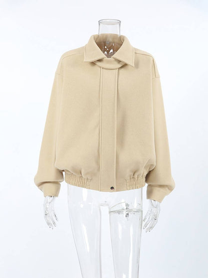 Cocolii manteau boutons col revers épaule tombante femme élégant décontracté oversized automne veste