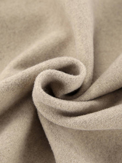 Cocolii manteau en laine double boutonnage col revers poches manches longues femme élégant décontracté ample veste