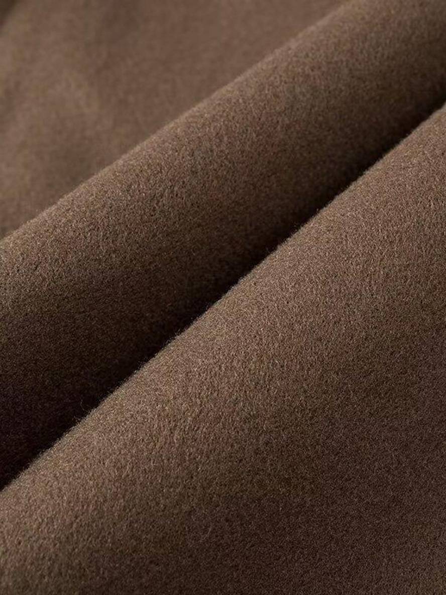 Cocolii longue manteau en laine boutonnage poches col revers manches longues femme élégant décontracté ample hiver chic veste