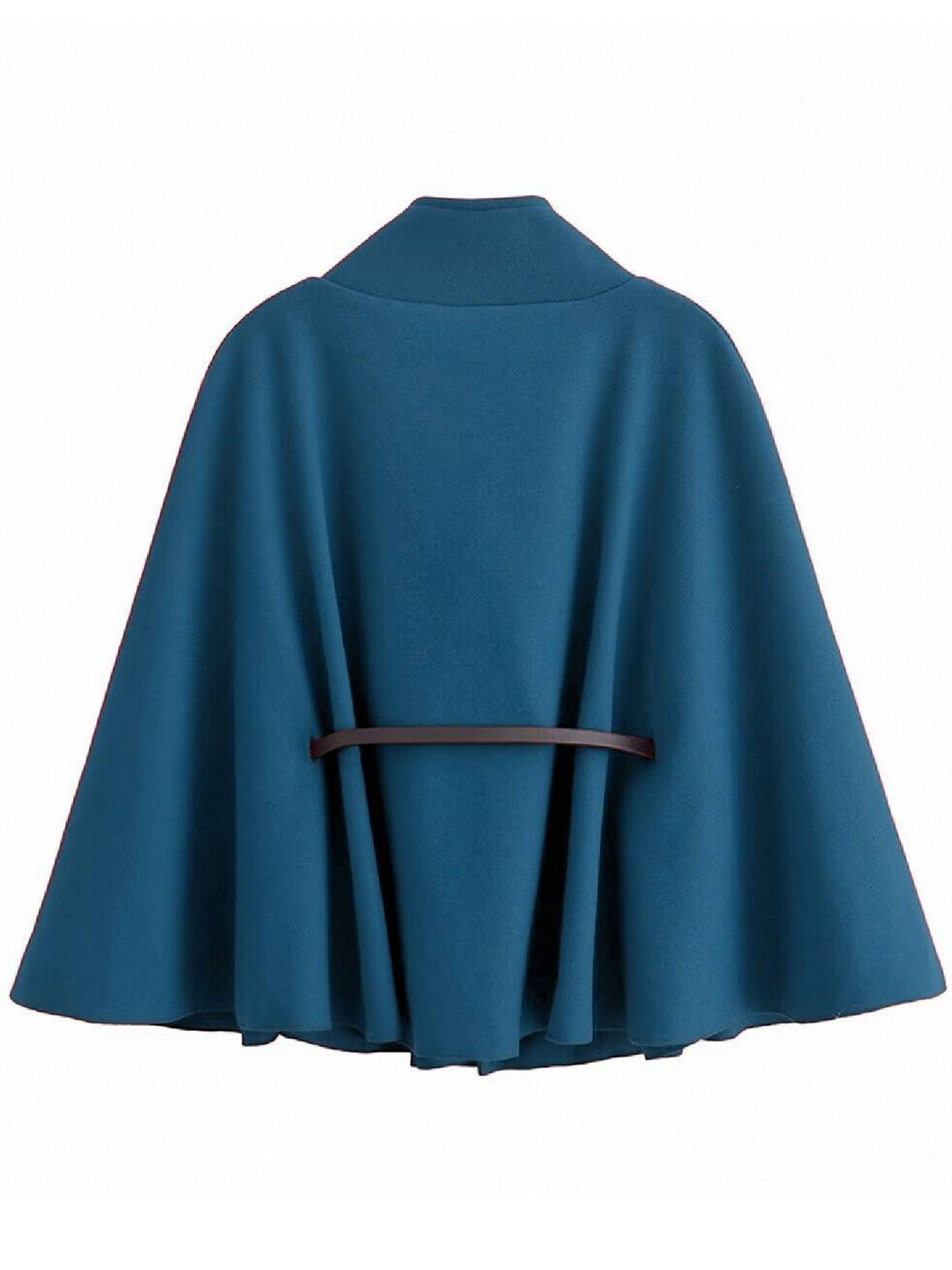 Cocolii courte poncho manteau femme cape ceinture col montant manches cape manches longues élégant ample vintage veste