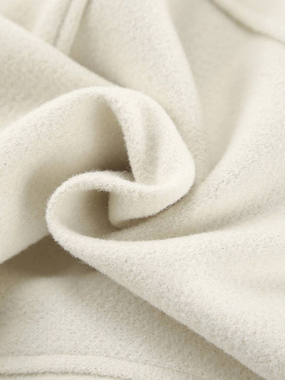 Cocolii court manteau en laine unicolore v-cou manches longues femme décontracté ample oversized veste automne hiver