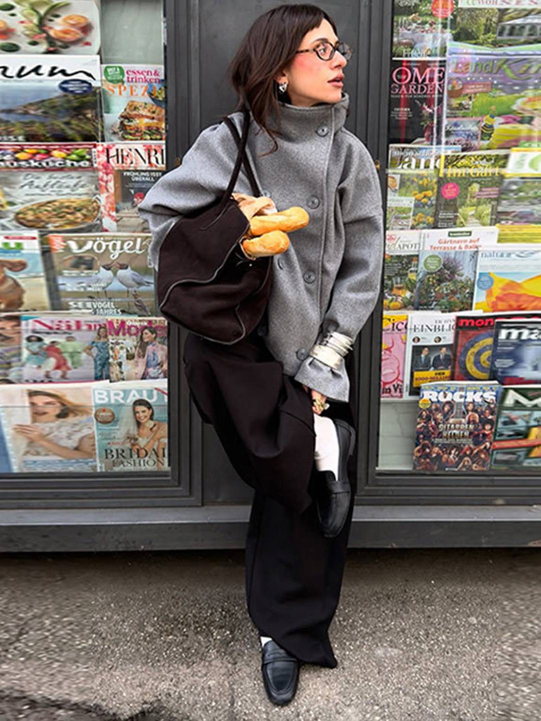 Cocolii manteau femme veste caban double boutonnage col montant manches longues vintage décontracté hiver blouson