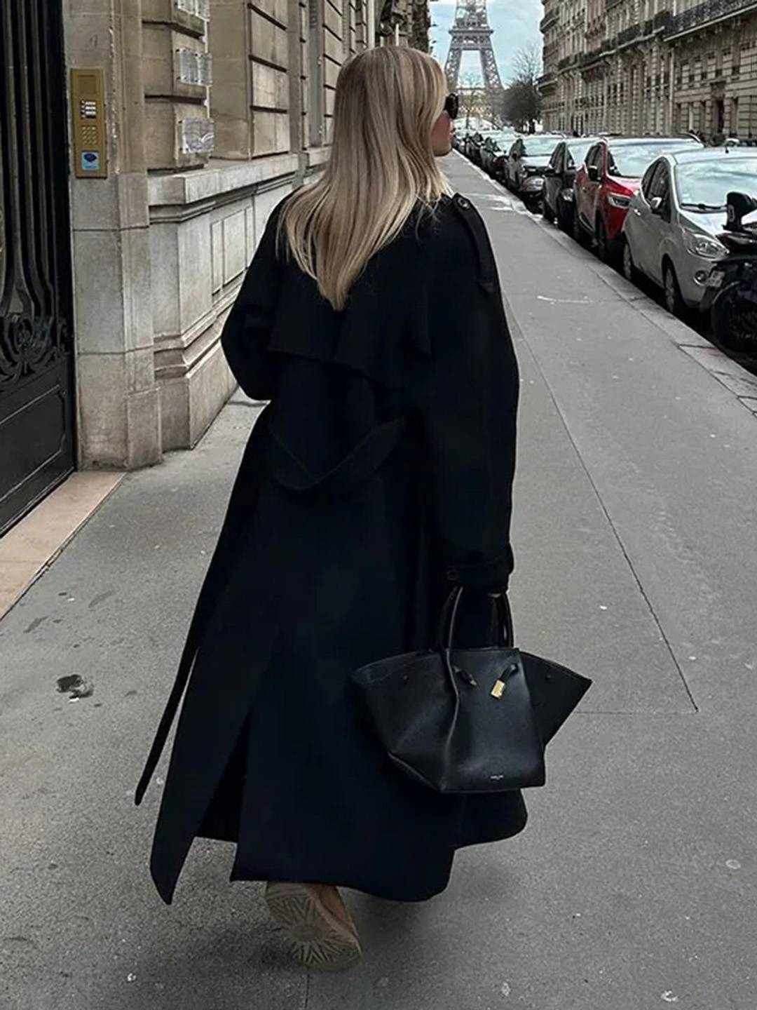 Cocolii longue manteau en laine double boutonnage poches ceinture col revers femme élégant oversized hiver veste