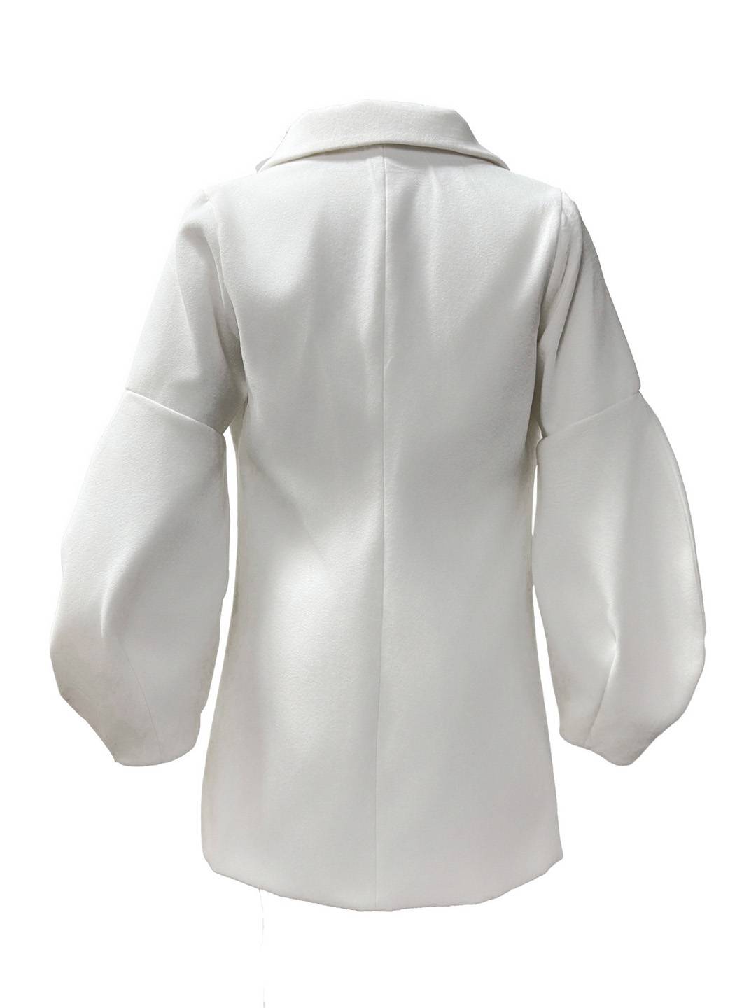 Cocolii mi-longue manteau patineuse femme double boutonnage col revers manches longues doux élégant vintage veste robe