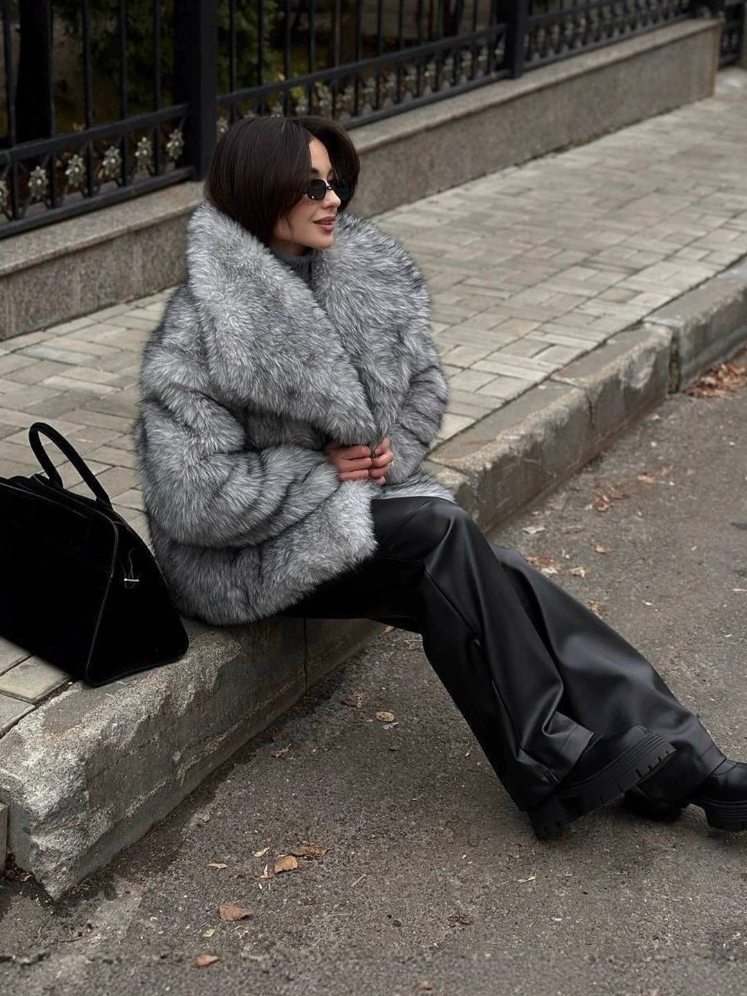 Cocolii manteau femme en fausse fourrure moelleuse col revers ample veste hiver chaude blouson chic doux style shaggy