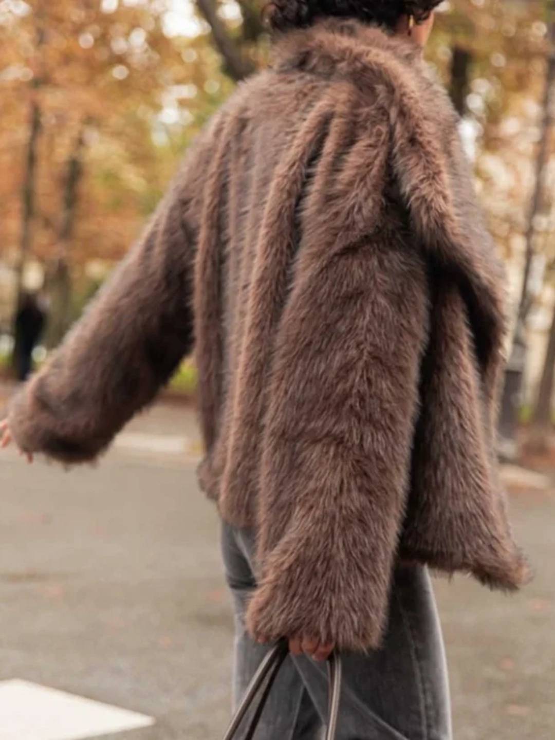 Cocolii manteau femme en fausse fourrure moelleuse col revers ample veste hiver chaude blouson chic doux style shaggy