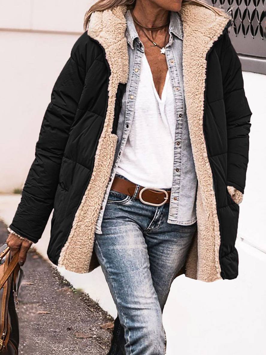 Cocolii court doudoune manteau d'hiver à capuche poches femme élégant décontracté oversized veste