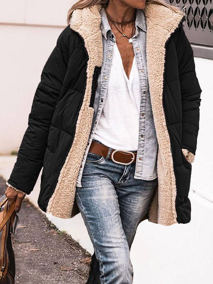 Cocolii court doudoune manteau d'hiver à capuche poches femme élégant décontracté oversized veste