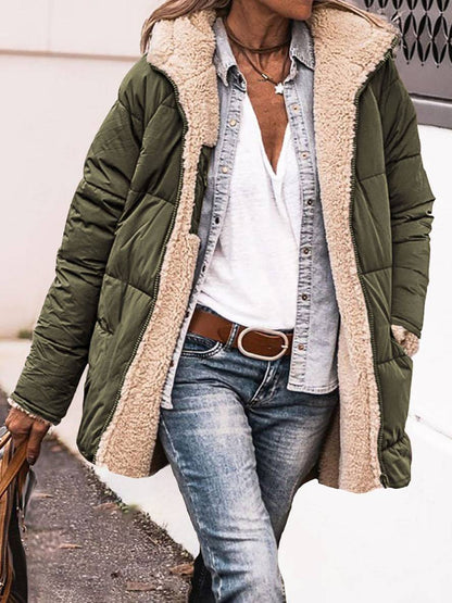 Cocolii court doudoune manteau d'hiver à capuche poches femme élégant décontracté oversized veste