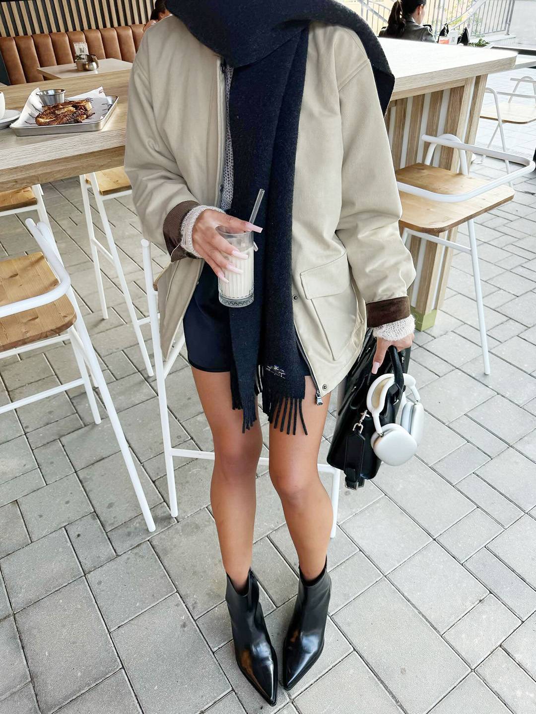 Cocolii parka femme col revers fermeture éclair poches manches longues vintage décontracté automne hiver manteau