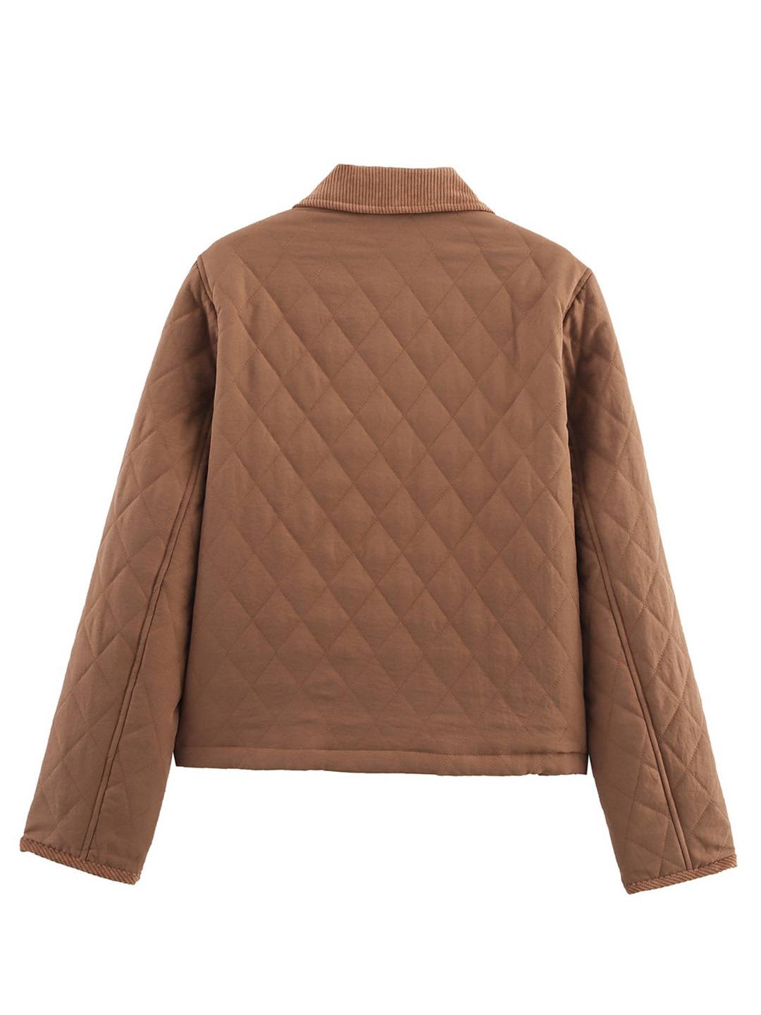 Cocolii veste matelassée femme à col en velours côtelé doudoune légère courte et chaude pour automne et hiver manteau