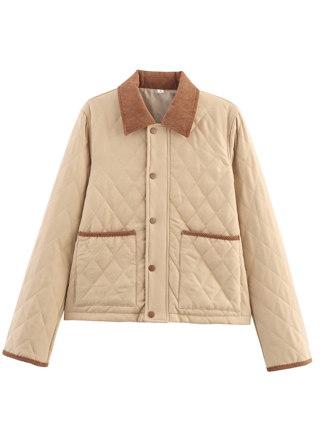 Cocolii veste matelassée femme à col en velours côtelé doudoune légère courte et chaude pour automne et hiver manteau