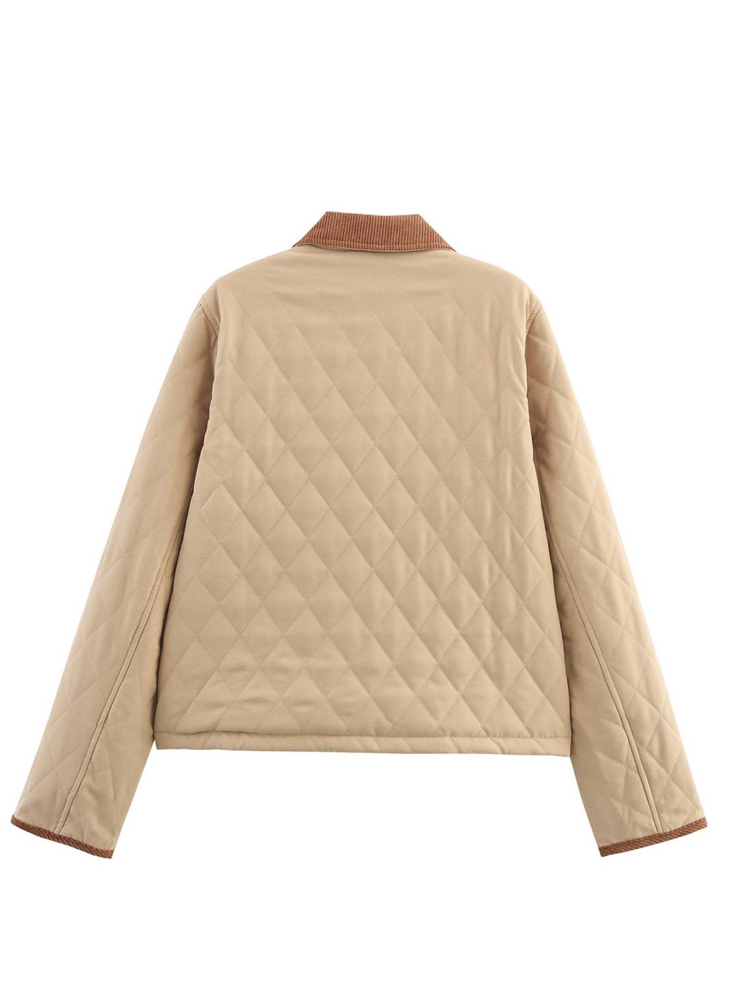 Cocolii veste matelassée femme à col en velours côtelé doudoune légère courte et chaude pour automne et hiver manteau