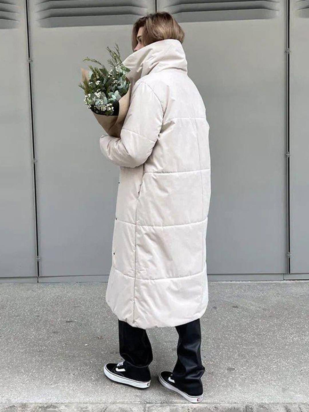 Cocolii doudoune longue femme hiver ceinturée manteau matelassé chaud col montant décontracté veste puffer élégante