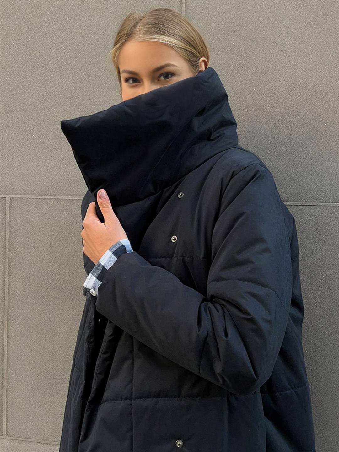 Cocolii doudoune longue femme hiver ceinturée manteau matelassé chaud col montant décontracté veste puffer élégante