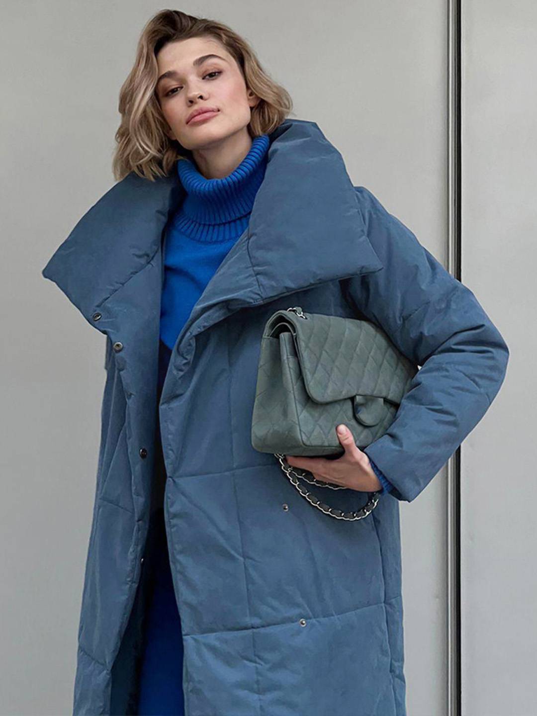 Cocolii doudoune longue femme hiver ceinturée manteau matelassé chaud col montant décontracté veste puffer élégante